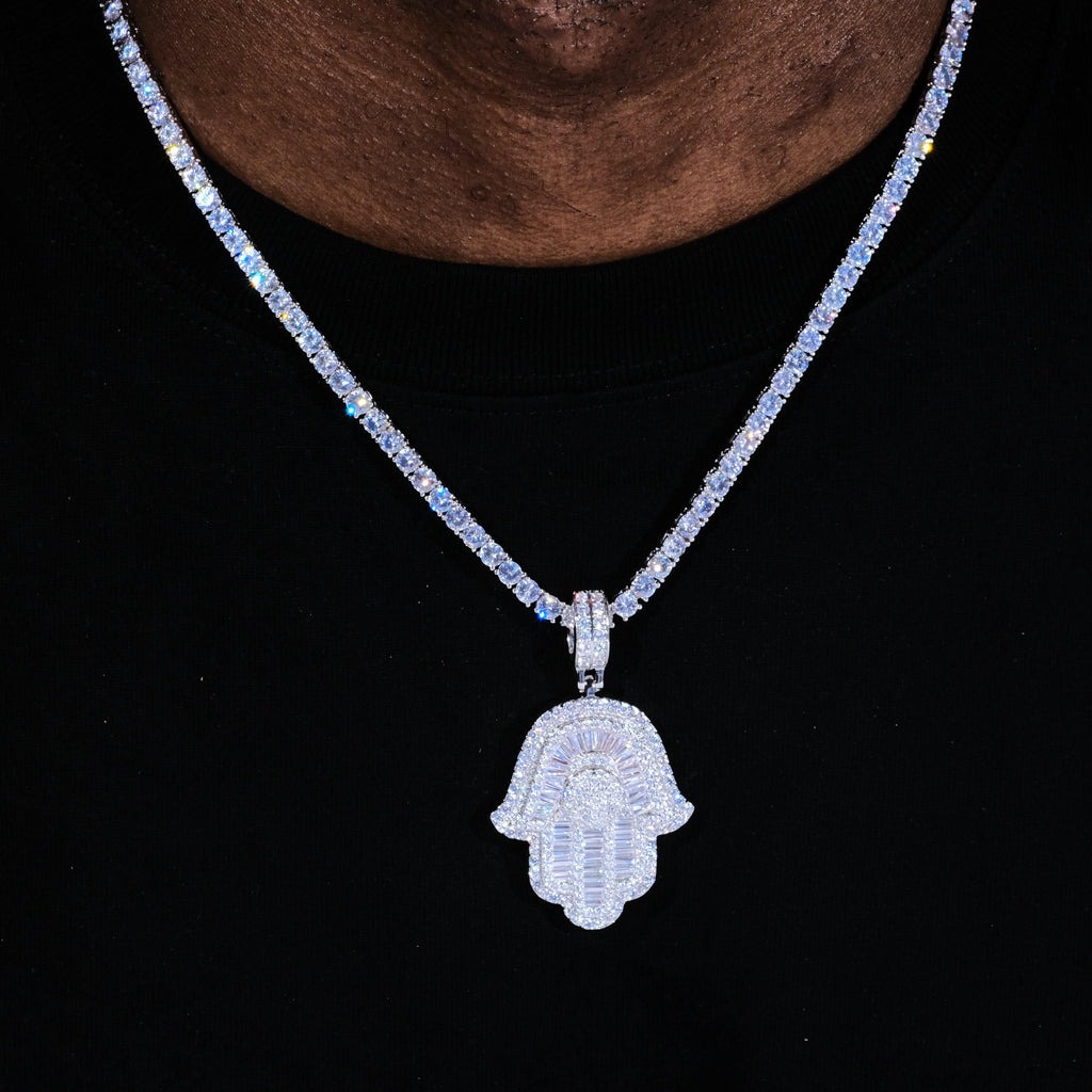 Tulsi Holy Basil - Hiphop sieraden micro-iced-out baguette CZ Hamsa