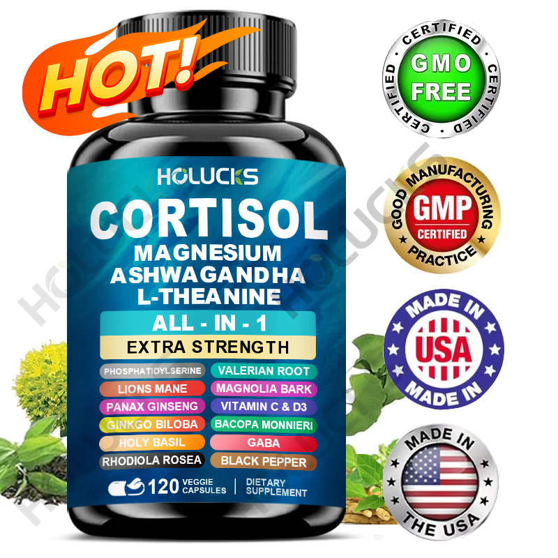 Tulsi Holy Basil - Corti-Verzacht Cortisol-supplement met magnesium, Ashwagandha, L-theanine